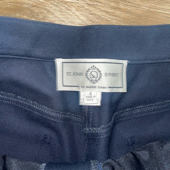 ST JOHN Sport by Marie Gray Pants Navy Blue Straight Leg Size 4 - Picture 3 of 4